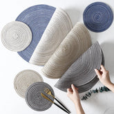 6pcs Round Table Mat Woven